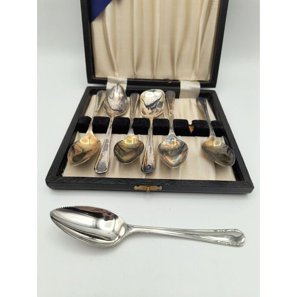 Vintage William Adams Silver Plated 6 Teaspoons Set With Case Sheffield England - Picture 2 of 8